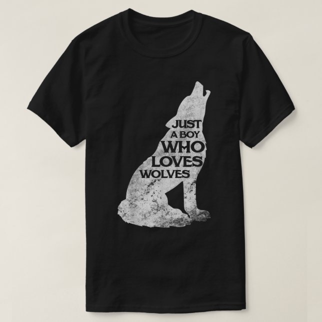 Camiseta Solo un chico que ama a los lobos lobo Chica (Diseño del anverso)