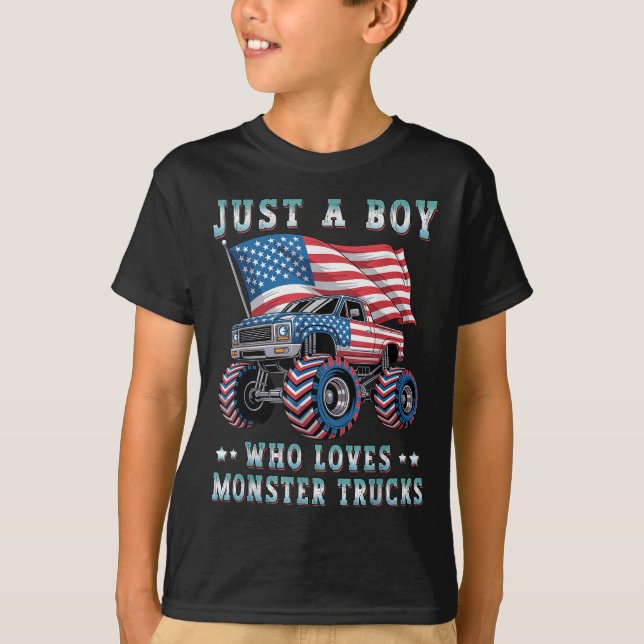 Camiseta Solo un chico que ama a los monstruos camionea la  (Anverso)