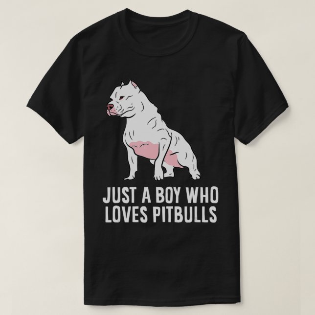 Camiseta Solo un chico que ama a los perros Pitbull (Diseño del anverso)