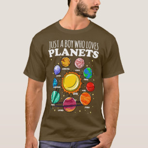 Camiseta Solo un chico que ama a los planetas ciencia espac