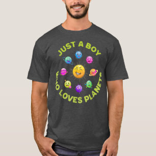 Camiseta Solo un chico que ama a los planetas la ciencia de