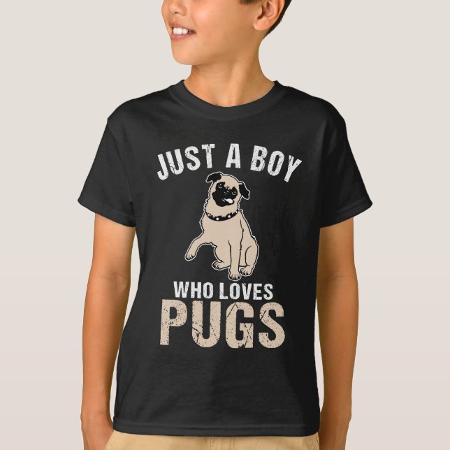 Camiseta Solo un chico que ama a los Pugs (Anverso)