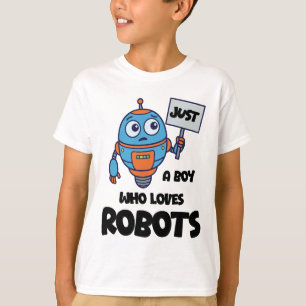 Camiseta Solo un chico que ama a los robots niños