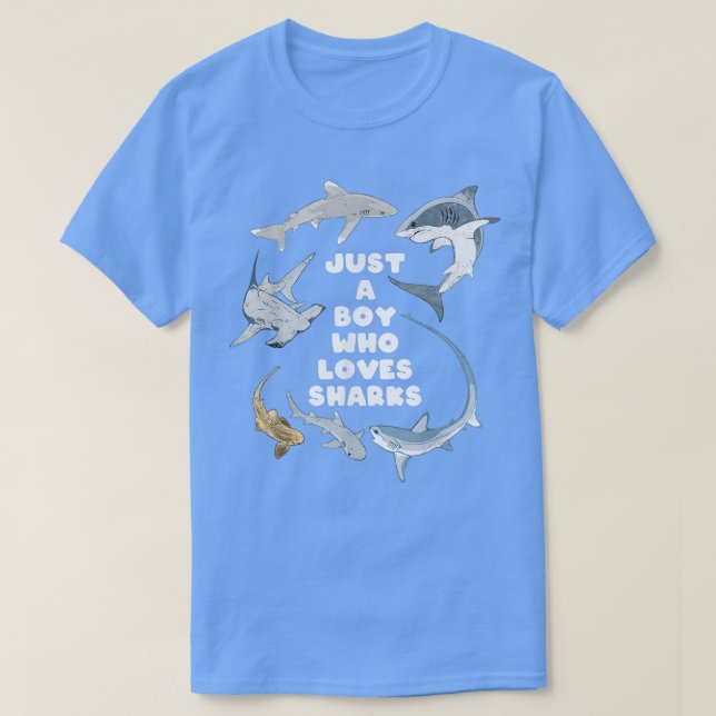 Camiseta Solo un chico que ama a los tiburones467 (Diseño del anverso)