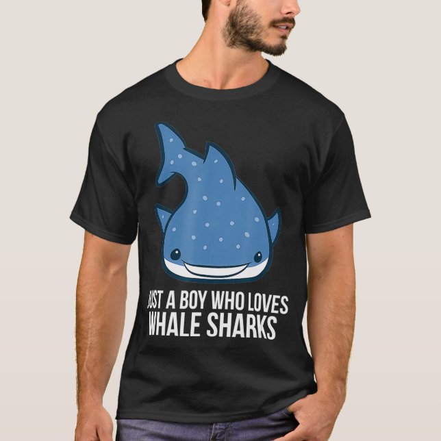 Camiseta Solo un chico que ama a los tiburones ballena tibu (Anverso)