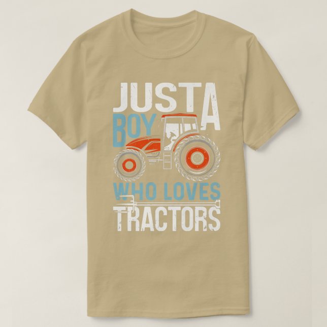 Camiseta Solo un chico que ama a los tractores, granjeros y (Diseño del anverso)