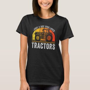 Camiseta Solo un chico que ama a los tractores hombres gran