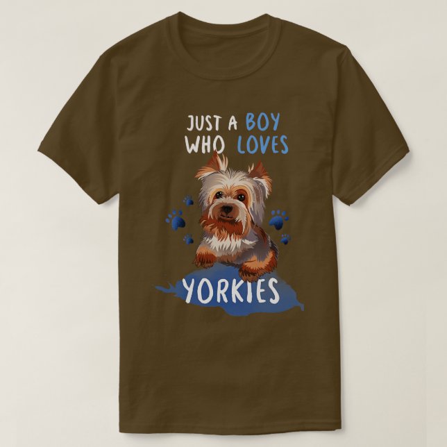 Camiseta Solo un chico que ama a los Yorkies (Diseño del anverso)