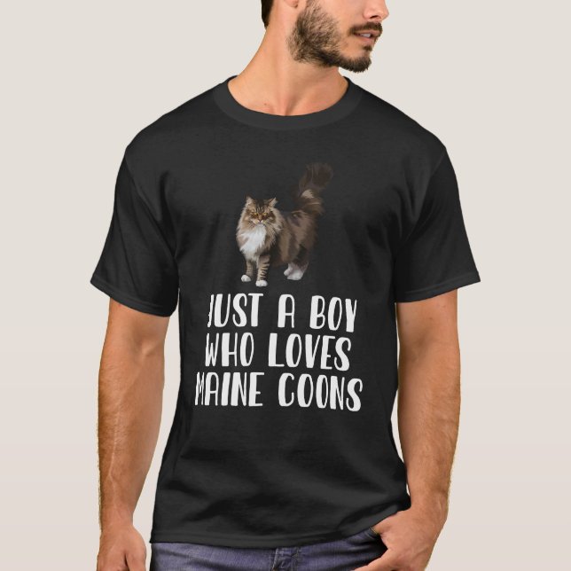 Camiseta Solo Un Chico Que Ama A Maine Coons (Anverso)