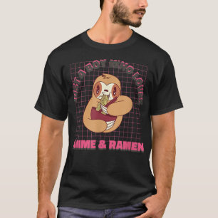 Camiseta Solo un chico que ama a Ramen Anime Sloth Kawaii J