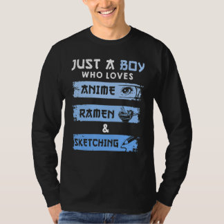 Camiseta Solo un chico que ama a Ramen y que esquematiza Ot