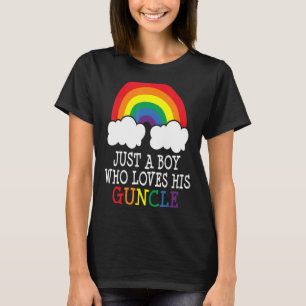 Camiseta Solo un chico que ama a su tío tío Gay arcoiris