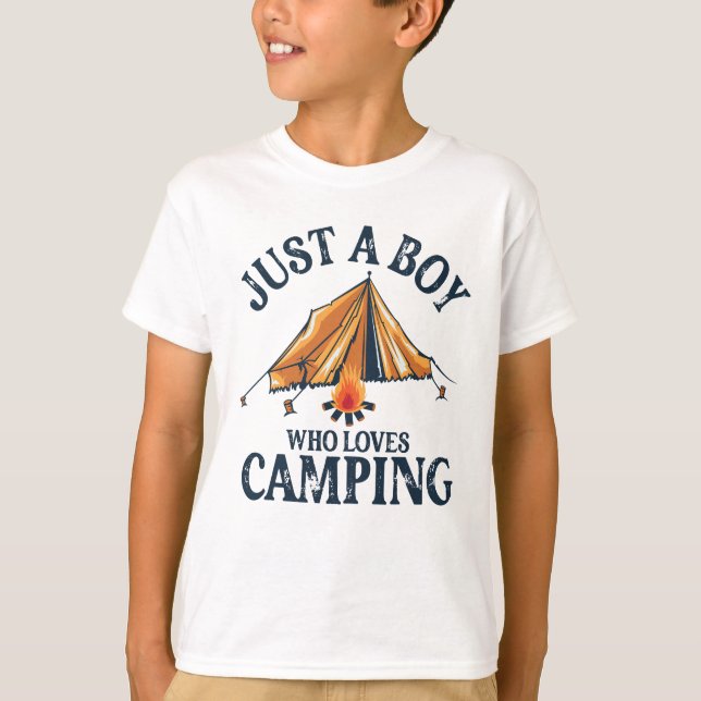 Camiseta Solo un chico que ama acampar (Anverso)