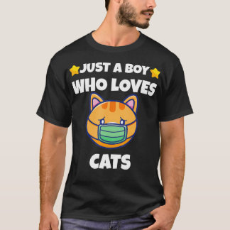 Camiseta Solo un chico que ama al gato con la cara
