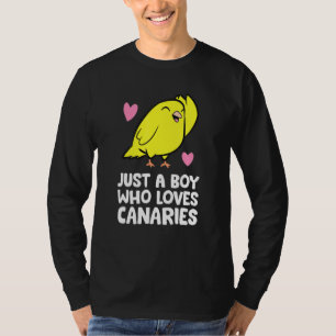Camiseta Solo un chico que ama canarios lindo pájaro canari