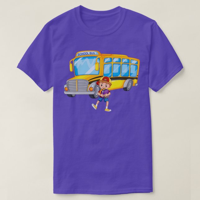 Camiseta solo un chico que ama el autobús escolar 6 (Diseño del anverso)