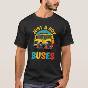 Camiseta Solo un chico que ama el autobús escolar para niño