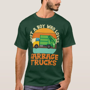 Camiseta Solo un chico que ama el camión de basura volquete