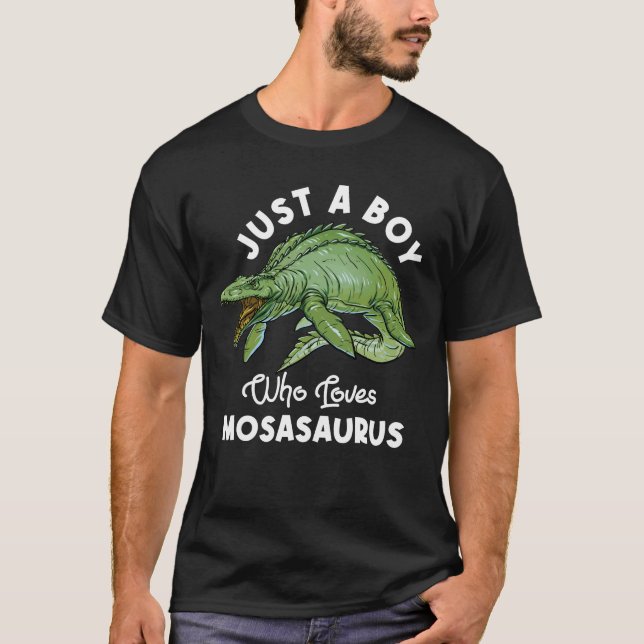 Camiseta Solo un chico que ama el dinosaurio del Mosasaurus (Anverso)