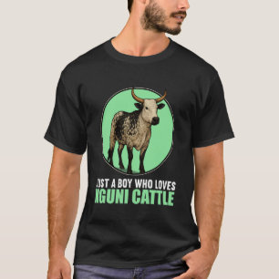 Camiseta Sólo un chico que ama el ganado Nguni Toro Nguni