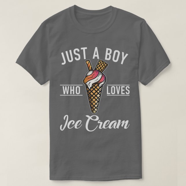 Camiseta Solo un chico que ama el helado  (Diseño del anverso)
