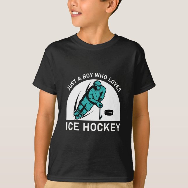 Camiseta Solo un chico que ama el hockey sobre hielo (Anverso)