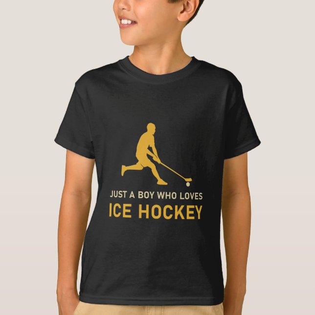 Camiseta Solo un chico que ama el hockey sobre hielo (Anverso)