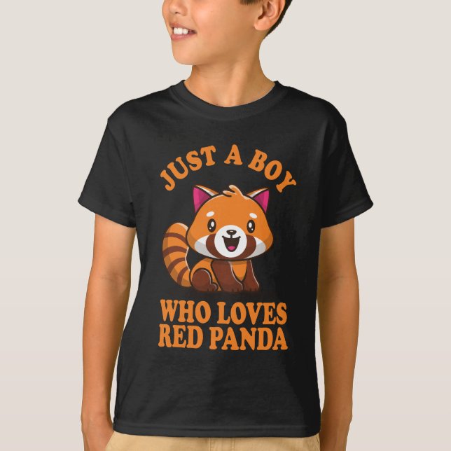Camiseta Solo un chico que ama el Panda Rojo (Anverso)