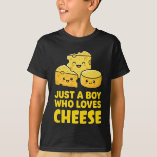 Camiseta Solo un chico que ama el queso lindo comida Kawaii