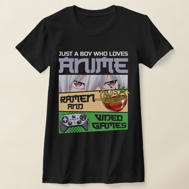Camiseta Solo un chico que ama el Ramen anime y los videoju (Distribución)