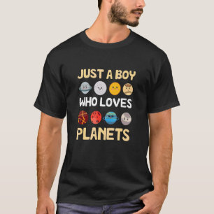 Camiseta Solo un chico que ama el sistema solar de astronom