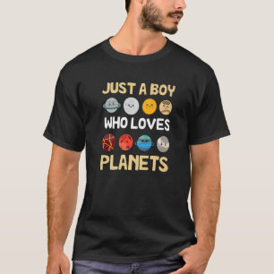 Camiseta Solo un chico que ama el sistema solar de astronom