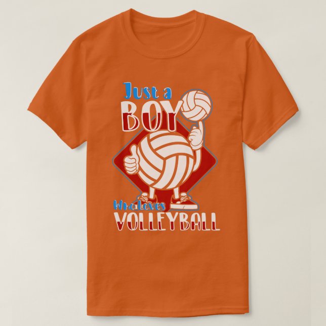 Camiseta Solo un chico que ama el voleibol (Diseño del anverso)