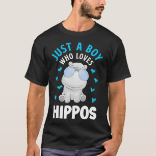 Camiseta Solo un chico que ama Hippos Hippopótamo Hippo Lov