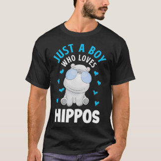 Camiseta Solo un chico que ama Hippos Hippopótamo Hippo Lov
