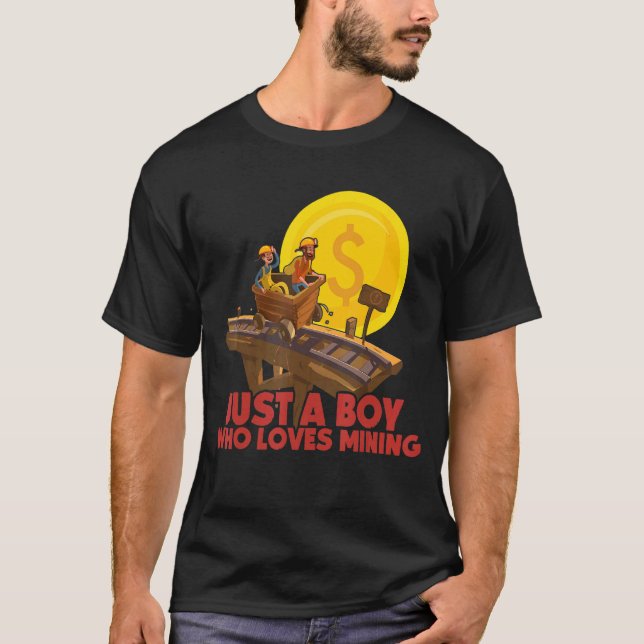 Camiseta Solo un chico que ama la minería de Bitcoin Miner  (Anverso)