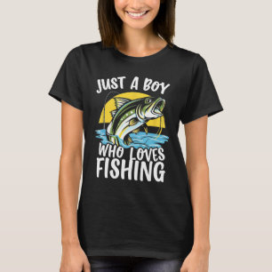 Camiseta Solo un chico que ama la pesca de la delicia del p