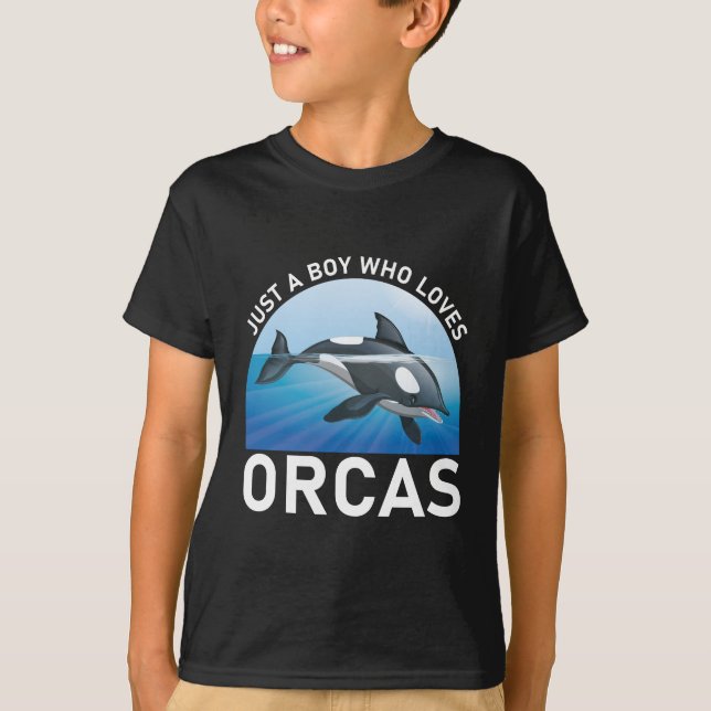 Camiseta Solo un chico que ama las ballenas orcas (Anverso)