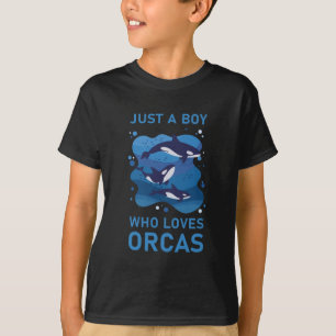 Camiseta Solo un chico que ama las ballenas orcas