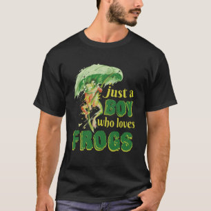 Camiseta solo un chico que ama las ranas para los cazadores