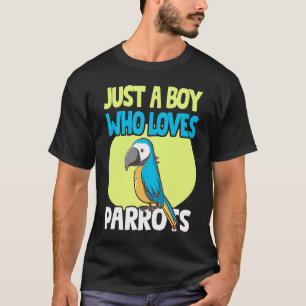 Camiseta Sólo un chico que ama loros aves chicos niños