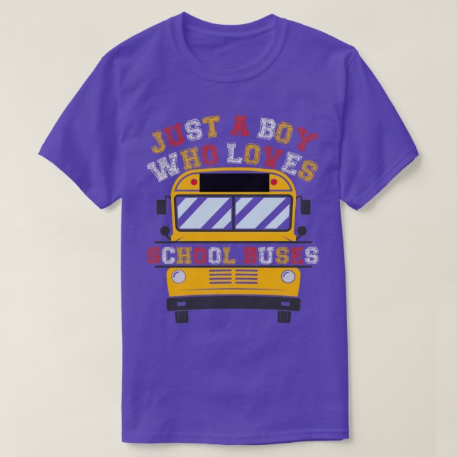 Camiseta Solo un chico que ama los autobuses escolares 32 (Diseño del anverso)