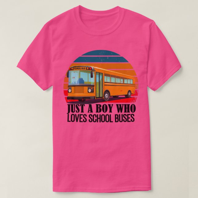 Camiseta Solo un chico que ama los autobuses la puesta de s (Diseño del anverso)