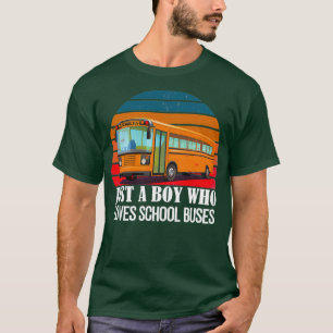 Camiseta Solo un chico que ama los autobuses retro puesta d