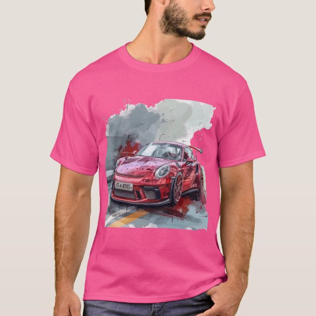 Camiseta Solo un chico que ama los autos - diseño de adorad (Anverso)