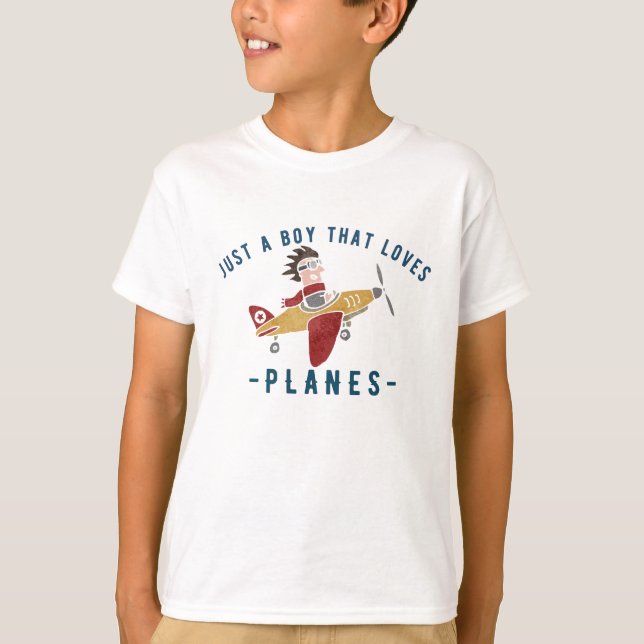 Camiseta Solo un chico que ama los aviones, Funny Pilot Air (Anverso)