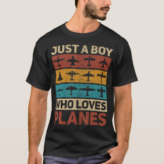 Camiseta Solo un chico que ama los aviones Piloto Avión Avi