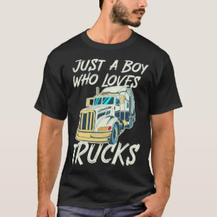 Camiseta Solo un chico que ama los camiones chicos camioner
