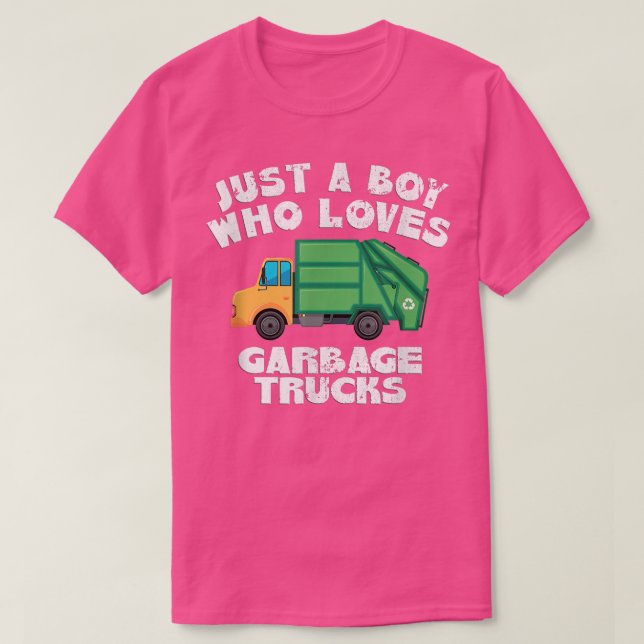 Camiseta Solo un chico que ama los camiones de basura niños (Diseño del anverso)