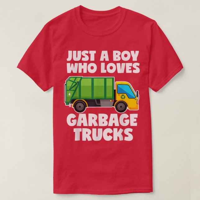 Camiseta Solo un chico que ama los camiones de la basura (Diseño del anverso)